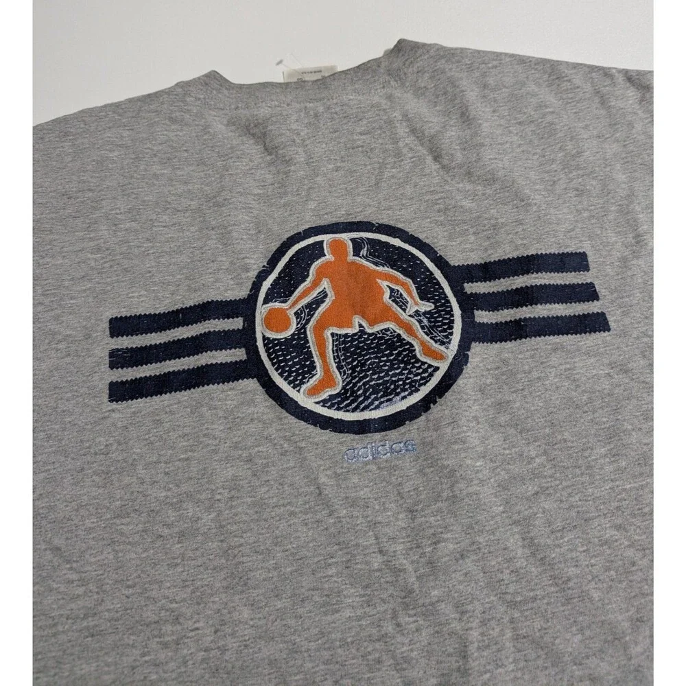Vintage Y2K Adidas Sleeveless T-Shirt Men's Size XL Gray Basketball Made In USA